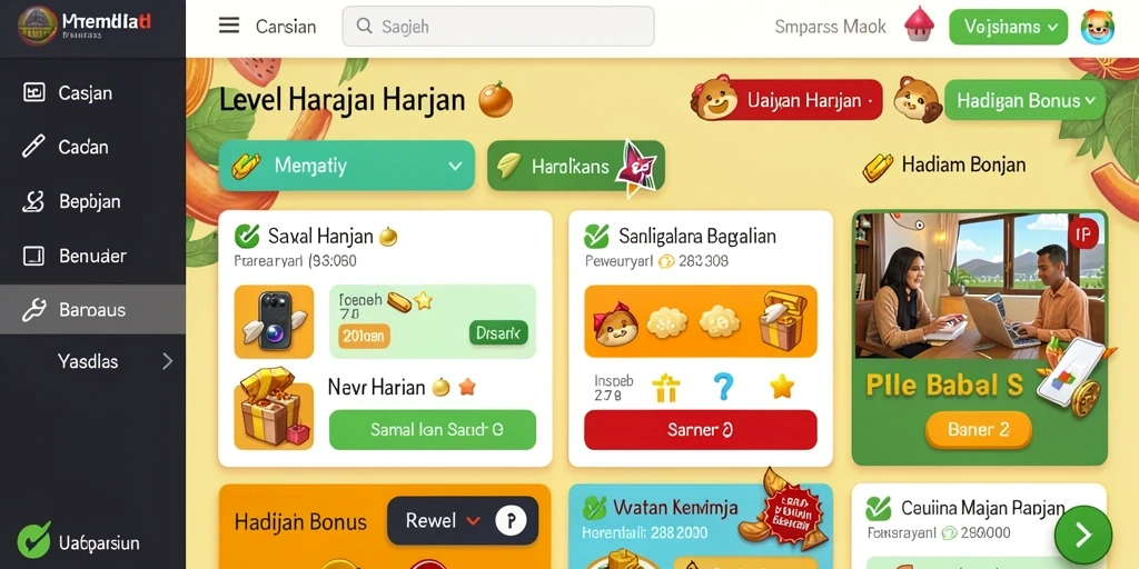 gogorejeki - Gambar menunjukkan beberapa level dalam GOGOREJEKI dengan tantangan yang beragam.